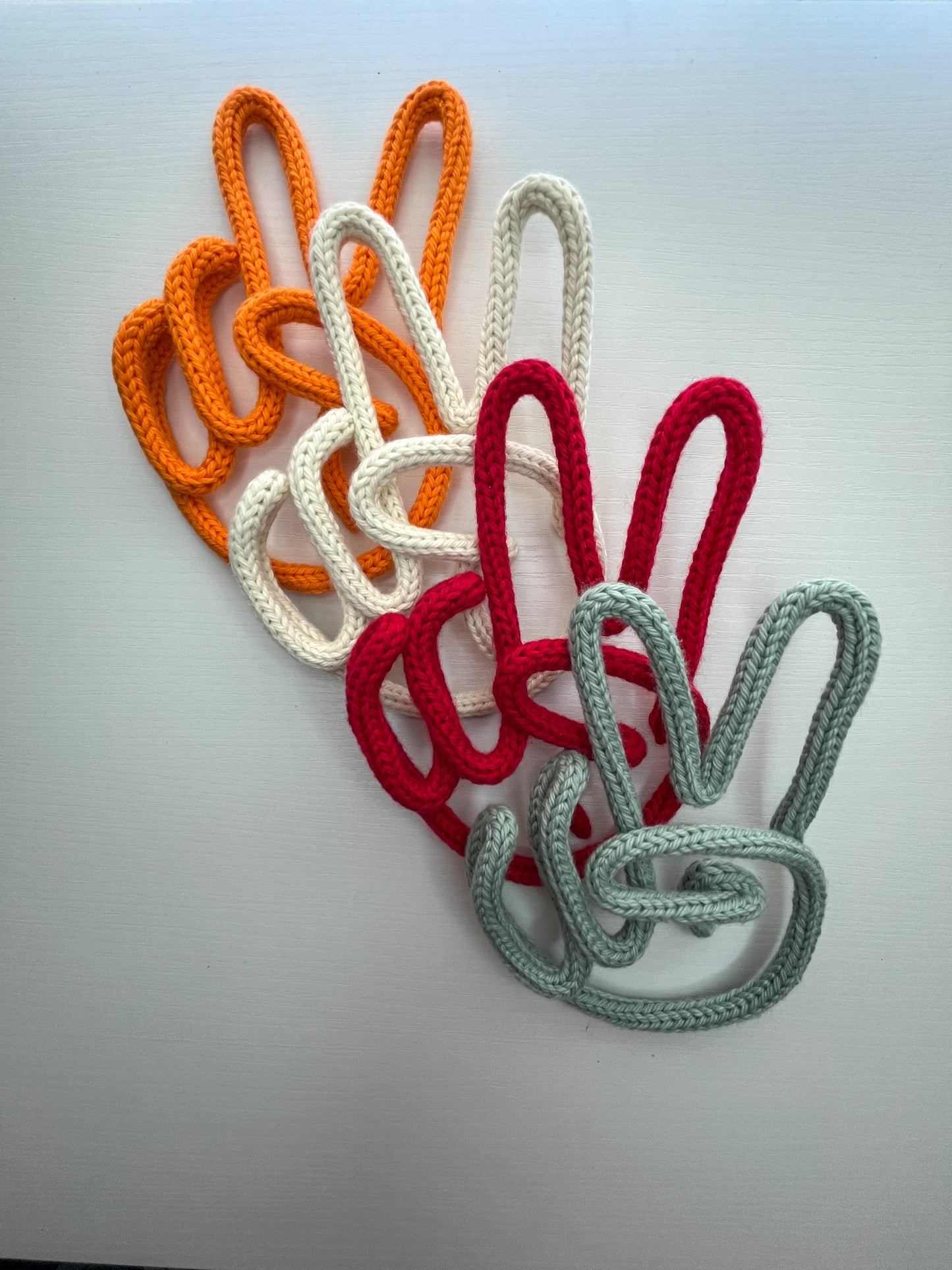 Knit Wire Peace hand sign