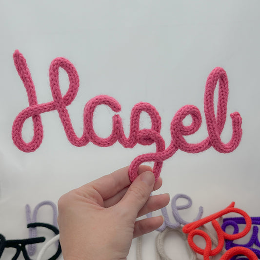 Small knit letter name -Custom