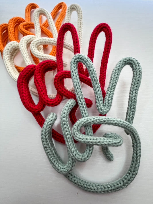 Knit Wire Peace hand sign