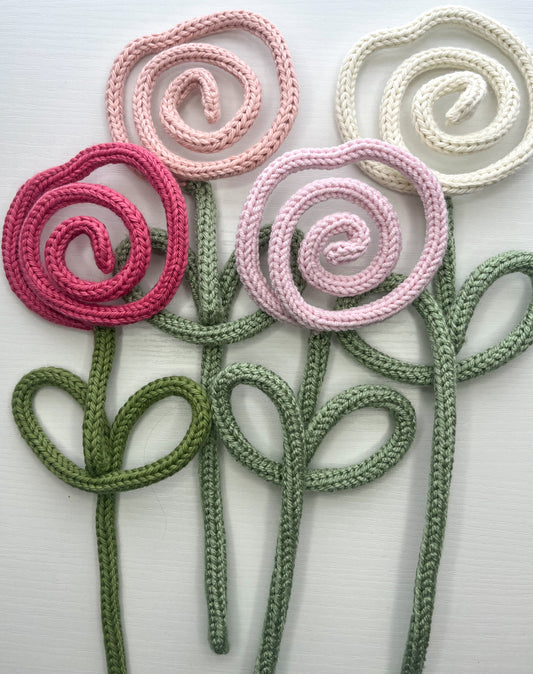 Knit Wire Spiral Rose
