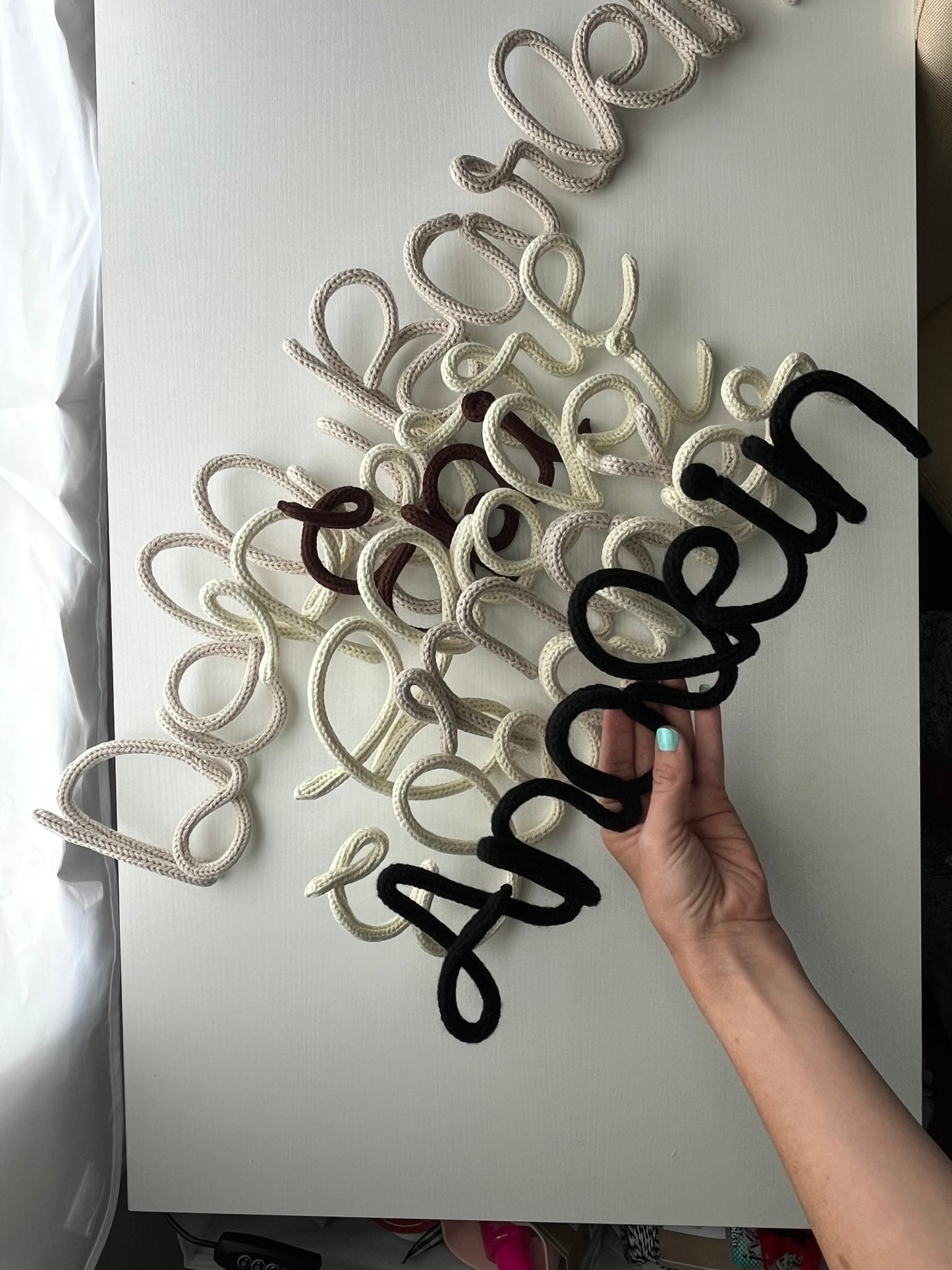 Custom Knit Wire name sign