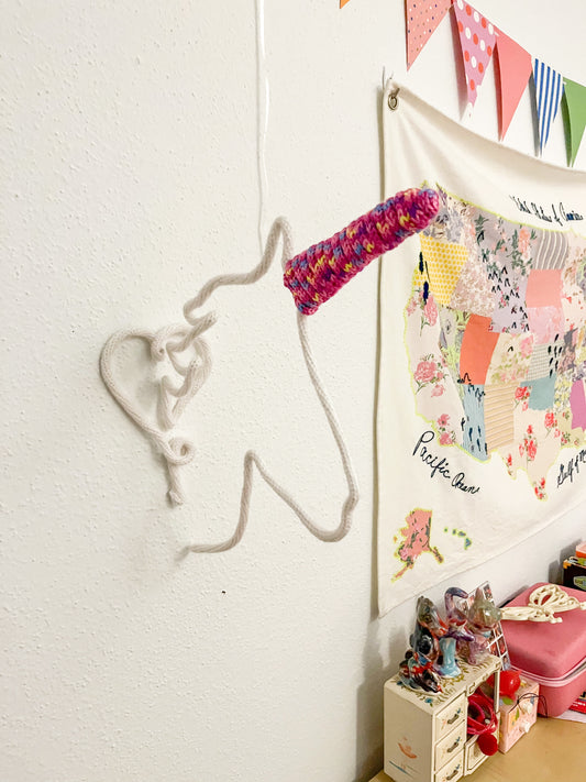 3D Unicorn knit wall art