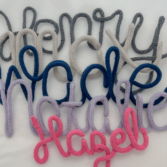 Custom Knit Wire name sign
